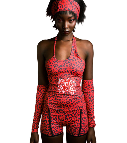 LEAPORD STRING TOP/ ARM WARMERS SET